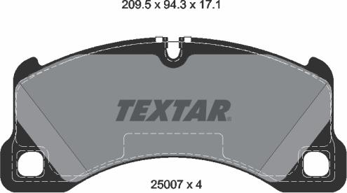 Textar 2500701 - Комплект спирачно феродо, дискови спирачки vvparts.bg