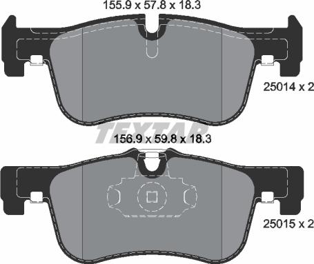 Textar 2501401 - Комплект спирачно феродо, дискови спирачки vvparts.bg