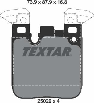 Textar 2502901 - Комплект спирачно феродо, дискови спирачки vvparts.bg