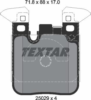 Textar 2502902 - Комплект спирачно феродо, дискови спирачки vvparts.bg