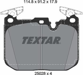 Textar 2502805 - Комплект спирачно феродо, дискови спирачки vvparts.bg