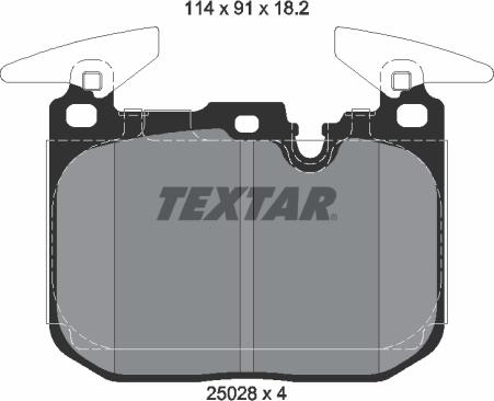 Textar 2502803 - Комплект спирачно феродо, дискови спирачки vvparts.bg