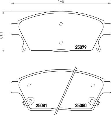 Textar 2507901 - Комплект спирачно феродо, дискови спирачки vvparts.bg