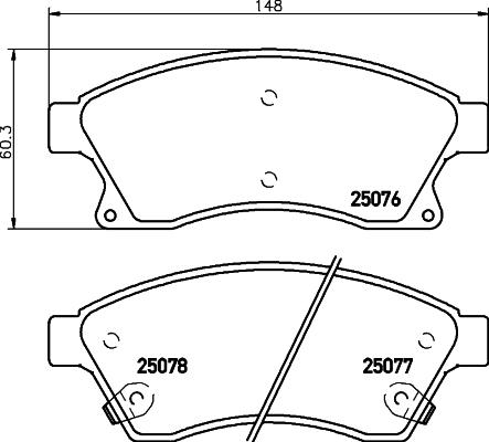 Textar 2507601 - Комплект спирачно феродо, дискови спирачки vvparts.bg