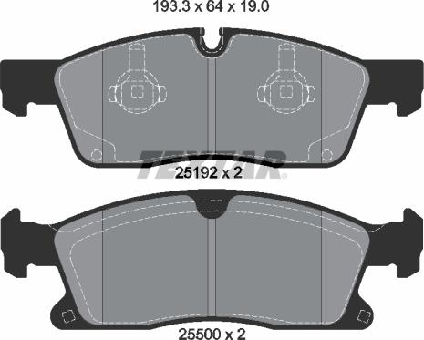 Textar 2519201 - Комплект спирачно феродо, дискови спирачки vvparts.bg