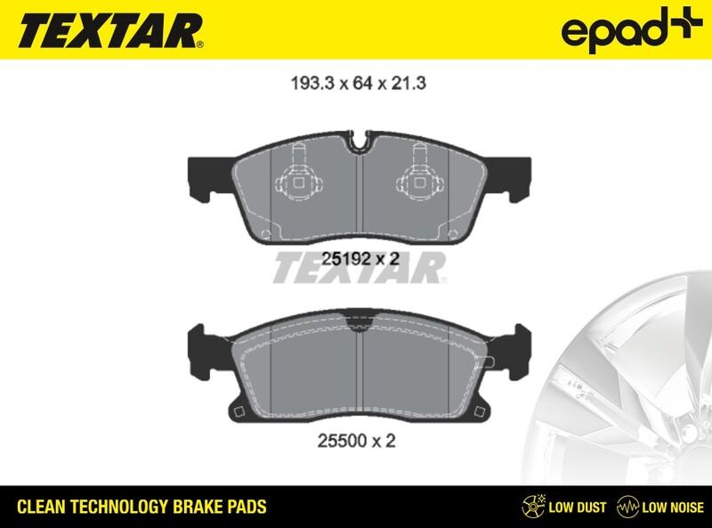 Textar 2519202CP - Комплект спирачно феродо, дискови спирачки vvparts.bg