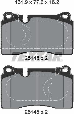 Textar 2514501 - Комплект спирачно феродо, дискови спирачки vvparts.bg