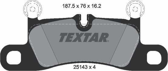 Textar 2514301 - Комплект спирачно феродо, дискови спирачки vvparts.bg