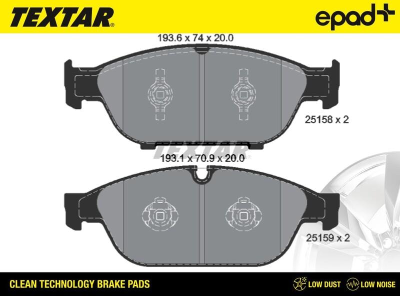 Textar 2515802CP - Комплект спирачно феродо, дискови спирачки vvparts.bg