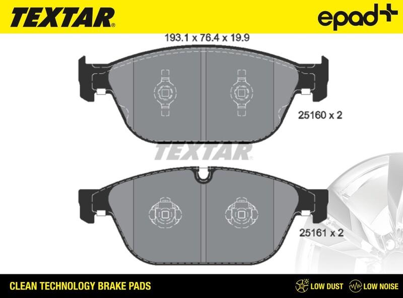 Textar 2516002CP - Комплект спирачно феродо, дискови спирачки vvparts.bg