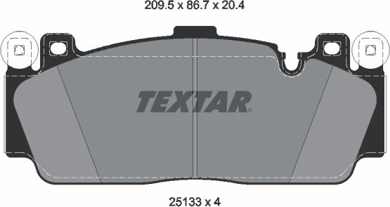 Textar 2513301 - Комплект спирачно феродо, дискови спирачки vvparts.bg