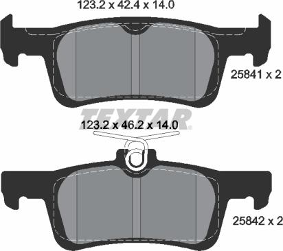 Textar 2584104 - Комплект спирачно феродо, дискови спирачки vvparts.bg