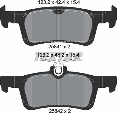 Textar 2584101 - Комплект спирачно феродо, дискови спирачки vvparts.bg