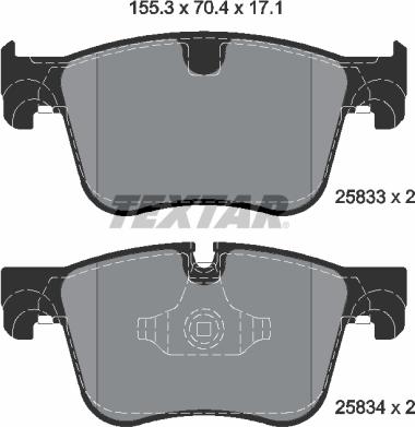 Textar 2583301 - Комплект спирачно феродо, дискови спирачки vvparts.bg