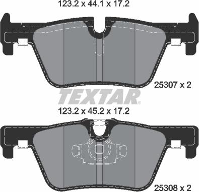Textar 2530701 - Комплект спирачно феродо, дискови спирачки vvparts.bg