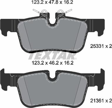 Textar 2533101 - Комплект спирачно феродо, дискови спирачки vvparts.bg