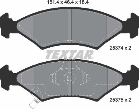 Textar 2537401 - Комплект спирачно феродо, дискови спирачки vvparts.bg