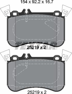 Textar 2521905 - Комплект спирачно феродо, дискови спирачки vvparts.bg