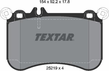 Textar 2521901 - Комплект спирачно феродо, дискови спирачки vvparts.bg