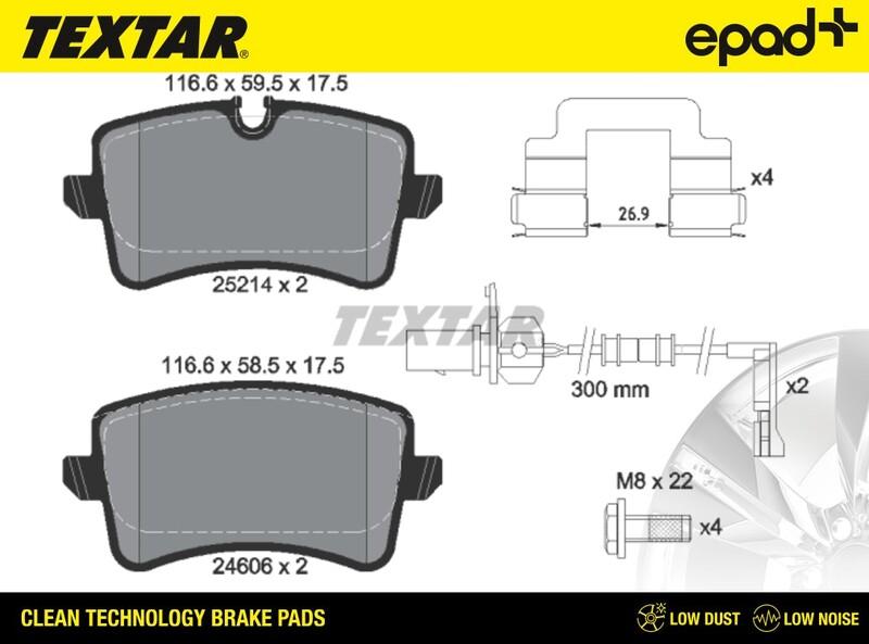 Textar 2521401CP - Комплект спирачно феродо, дискови спирачки vvparts.bg