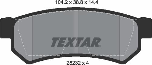 Textar 2523201 - Комплект спирачно феродо, дискови спирачки vvparts.bg