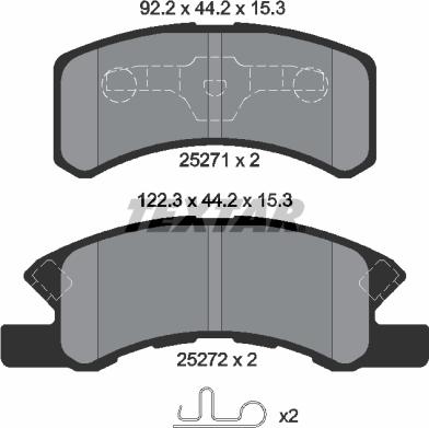 Textar 2527101 - Комплект спирачно феродо, дискови спирачки vvparts.bg