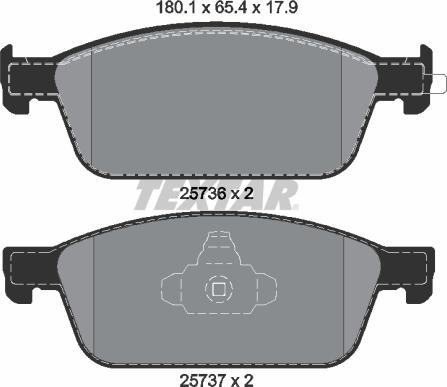 Textar 2573601 - Комплект спирачно феродо, дискови спирачки vvparts.bg