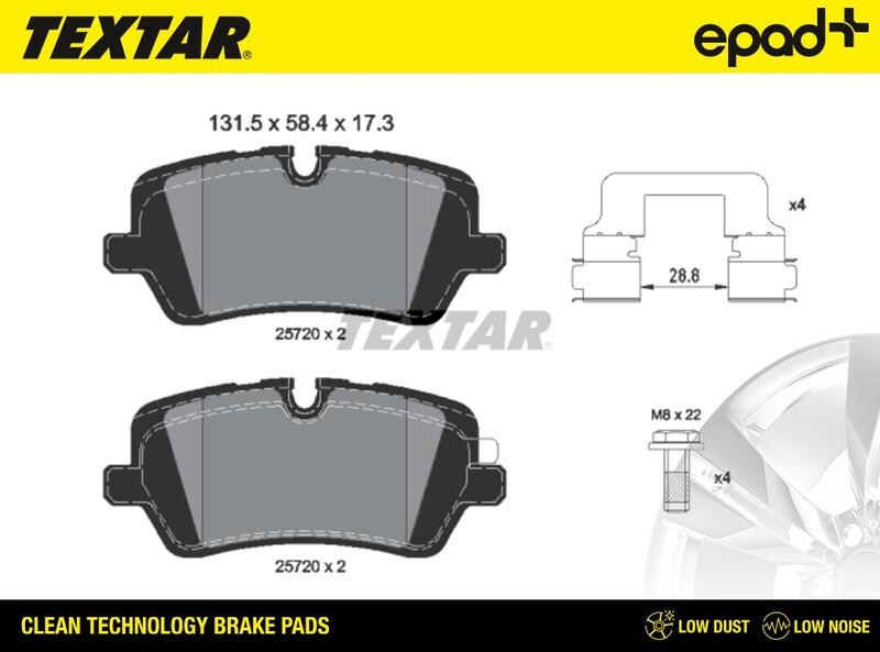 Textar 2572001CP - Комплект спирачно феродо, дискови спирачки vvparts.bg