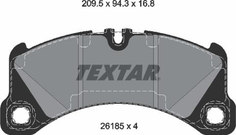 Textar 2618501 - Комплект спирачно феродо, дискови спирачки vvparts.bg