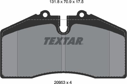 Textar 2095310 - Комплект спирачно феродо, дискови спирачки vvparts.bg