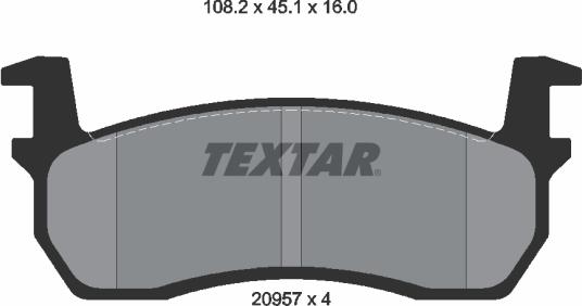 Textar 2095701 - Комплект спирачно феродо, дискови спирачки vvparts.bg