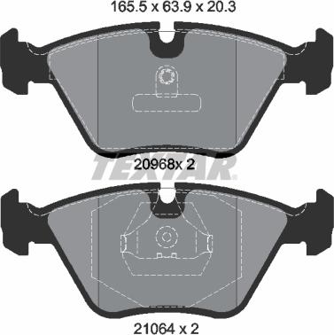 Textar 2096801 - Комплект спирачно феродо, дискови спирачки vvparts.bg