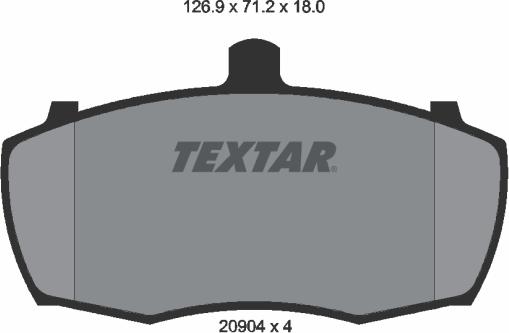 Textar 2090401 - Комплект спирачно феродо, дискови спирачки vvparts.bg