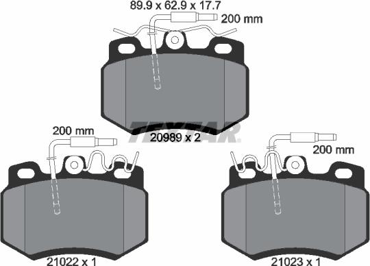 Textar 2098901 - Комплект спирачно феродо, дискови спирачки vvparts.bg