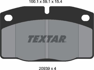 Textar 2093903 - Комплект спирачно феродо, дискови спирачки vvparts.bg