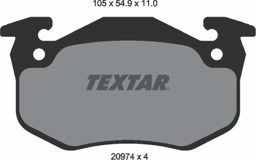 Textar 2097401 - Комплект спирачно феродо, дискови спирачки vvparts.bg