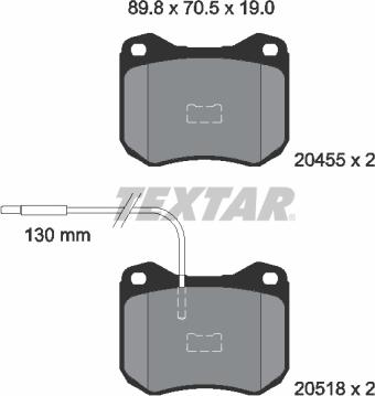 Textar 2045502 - Комплект спирачно феродо, дискови спирачки vvparts.bg