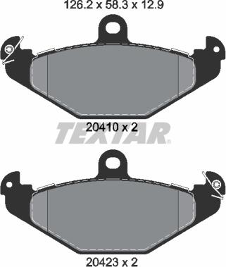 Textar 2041003 - Комплект спирачно феродо, дискови спирачки vvparts.bg