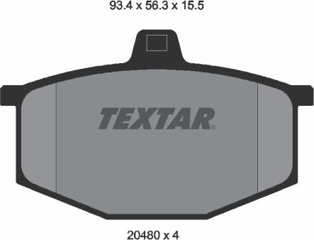 Textar 2048002 - Комплект спирачно феродо, дискови спирачки vvparts.bg