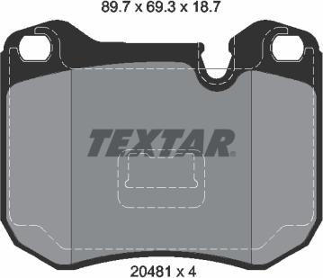 Textar 2048102 - Комплект спирачно феродо, дискови спирачки vvparts.bg