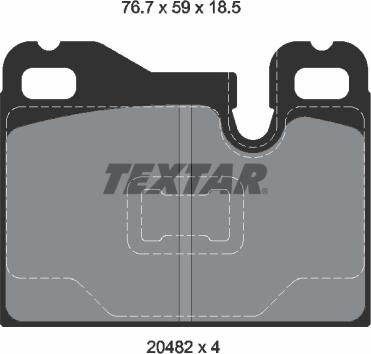 Textar 2048201 - Комплект спирачно феродо, дискови спирачки vvparts.bg