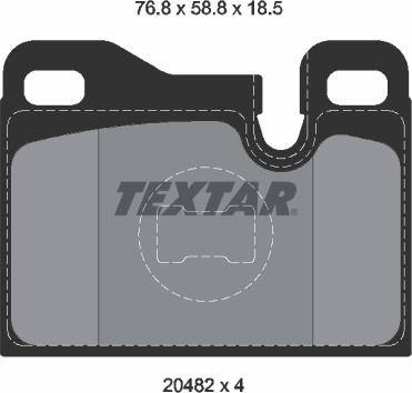 Textar 2048203 - Комплект спирачно феродо, дискови спирачки vvparts.bg