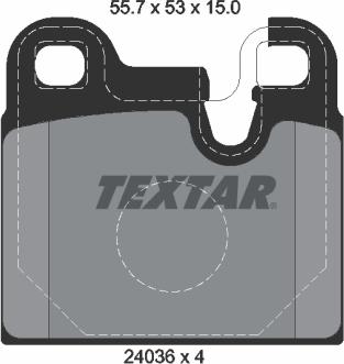 Textar 2043602 - Комплект спирачно феродо, дискови спирачки vvparts.bg