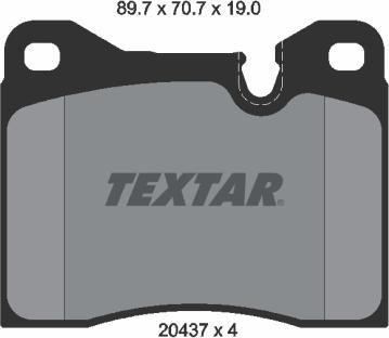 Textar 2043702 - Комплект спирачно феродо, дискови спирачки vvparts.bg