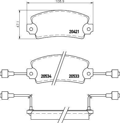 Textar 2042103 - Комплект спирачно феродо, дискови спирачки vvparts.bg