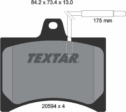 Textar 2059403 - Комплект спирачно феродо, дискови спирачки vvparts.bg