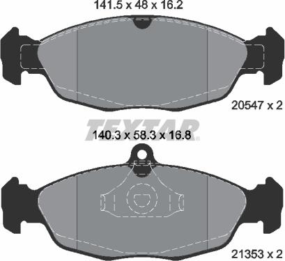 Textar 2054701 - Комплект спирачно феродо, дискови спирачки vvparts.bg