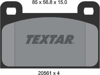 Textar 2056101 - Комплект спирачно феродо, дискови спирачки vvparts.bg