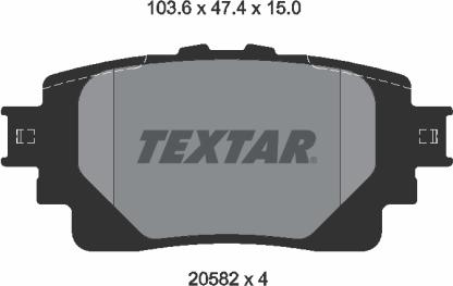 Textar 2058201 - Комплект спирачно феродо, дискови спирачки vvparts.bg