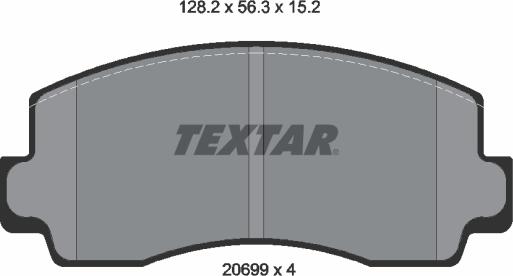 Textar 2069901 - Комплект спирачно феродо, дискови спирачки vvparts.bg